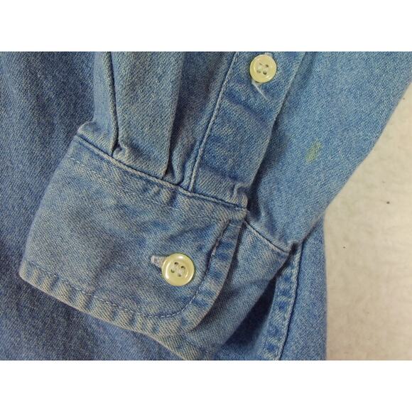 VINTAGE PLANET HOLLYWOOD‎ BUTTON UP DENIM SHIRT 1991 MENS SIZE SMALL BLUE - Picture 4 of 10